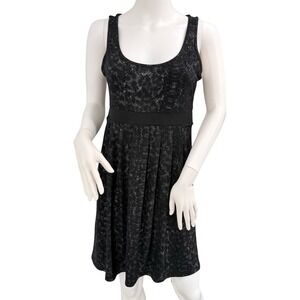 EXPRESS Size Small Skater Dress Black Gray Snake Skin Empire Waist Sleeveless